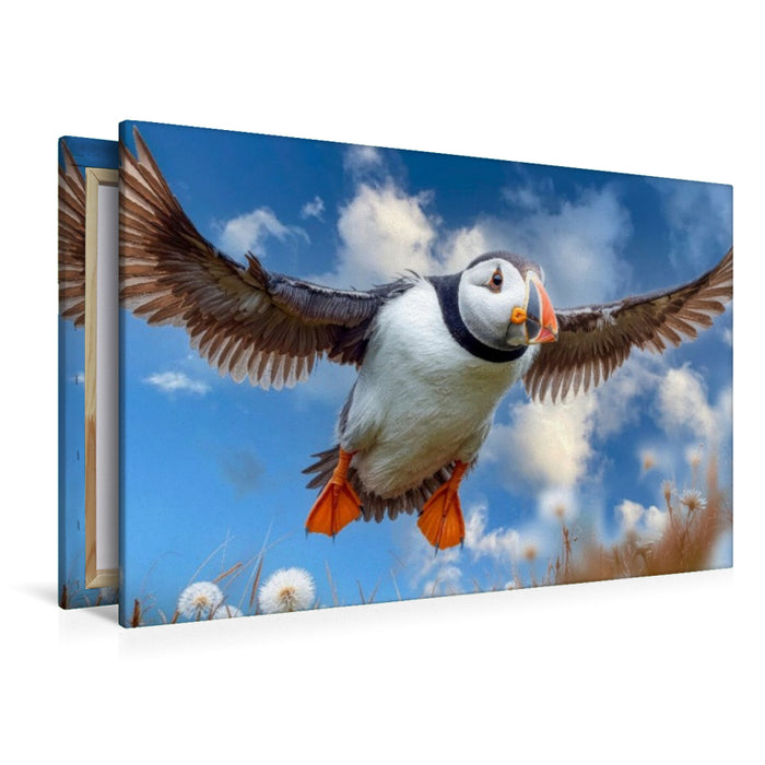 Premium Textil-Leinwand Anflug auf die Klippe