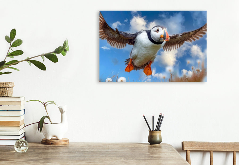 Premium Textil-Leinwand Anflug auf die Klippe