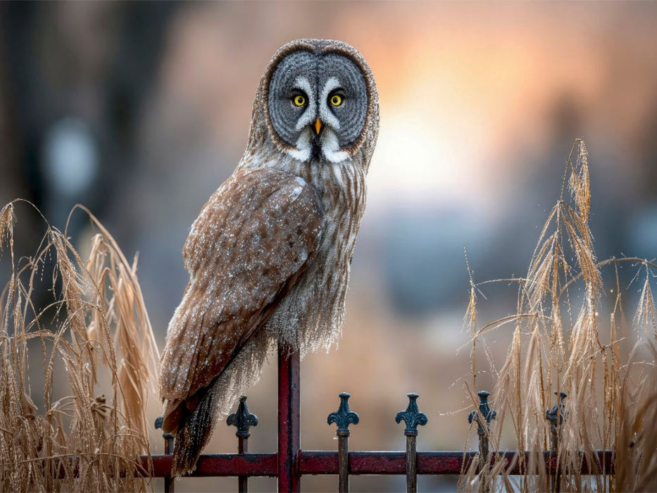 Ein Bartkauz auf einem Zaun - CALVENDO Foto-Puzzle'