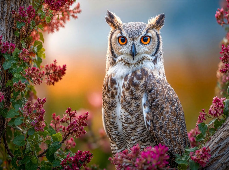 Der Uhu auf der Lauer - CALVENDO Foto-Puzzle'