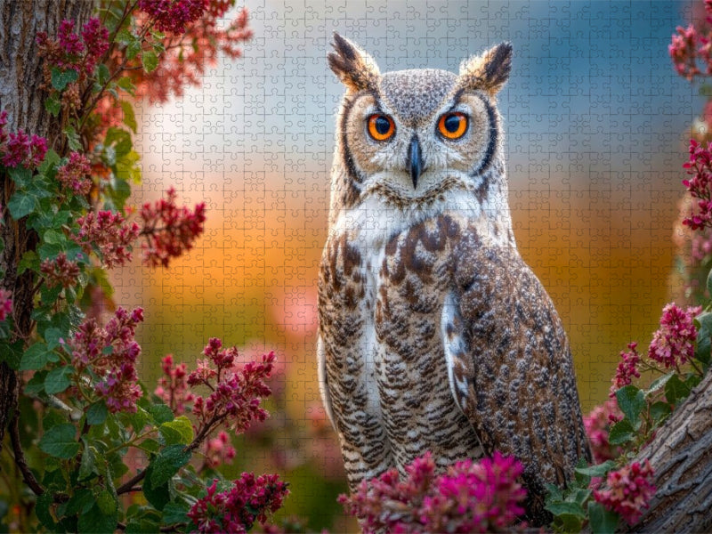 Der Uhu auf der Lauer - CALVENDO Foto-Puzzle'