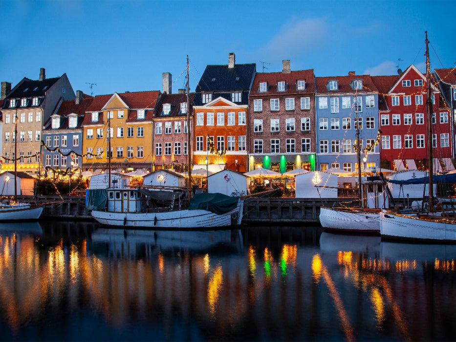Nyhavn-Kanal bei Sonnenuntergang, Kopenhagen, Dänemark - CALVENDO Foto-Puzzle'