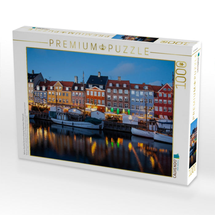 Nyhavn-Kanal bei Sonnenuntergang, Kopenhagen, Dänemark - CALVENDO Foto-Puzzle'