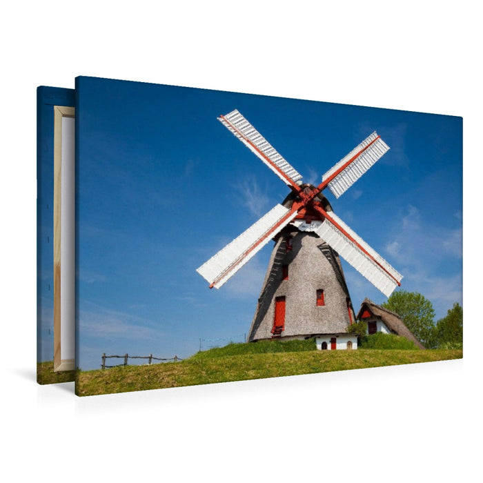 Premium Textil-Leinwand Windmühle Havnbjerg, Sonderborg, Jütland,,Dänemark