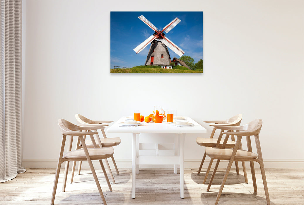 Premium Textil-Leinwand Windmühle Havnbjerg, Sonderborg, Jütland,,Dänemark