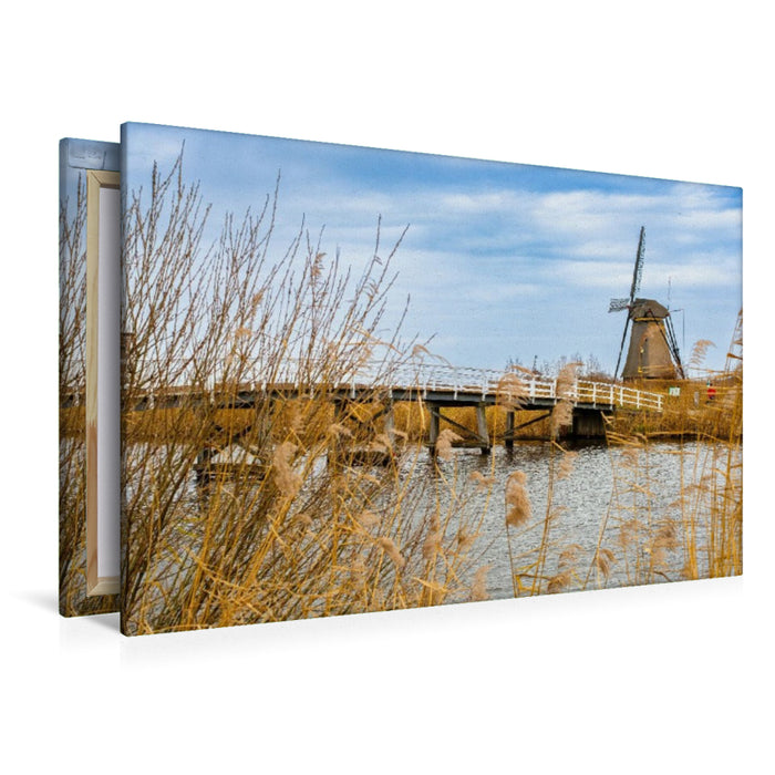 Premium Textil-Leinwand Holländische Windmühle