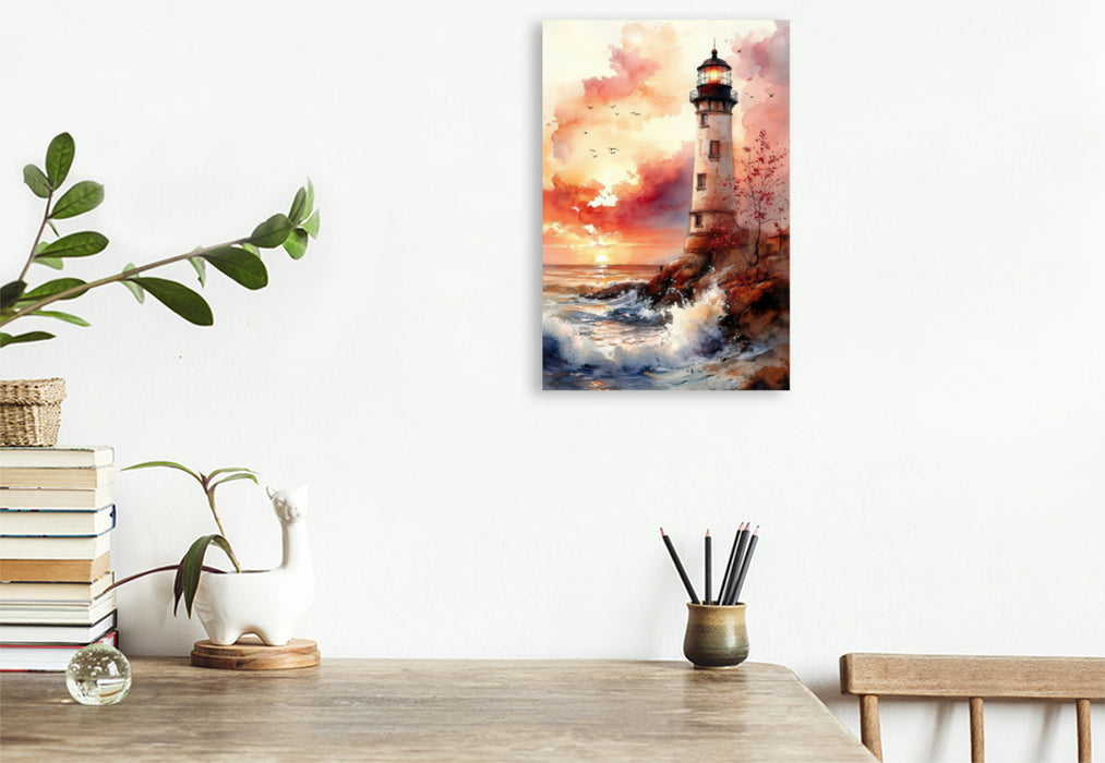 Premium Textil-Leinwand Farbspiele der See