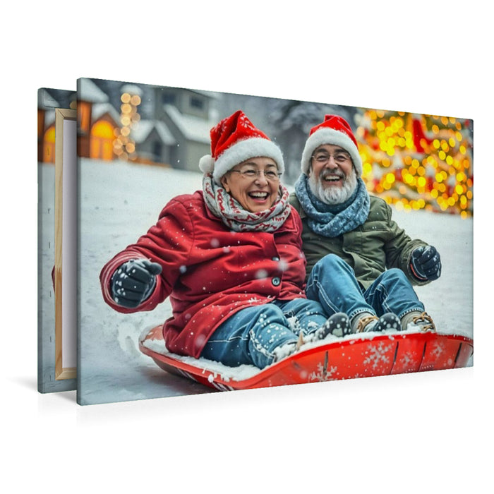 Premium Textil-Leinwand Vollgas durch den Winter