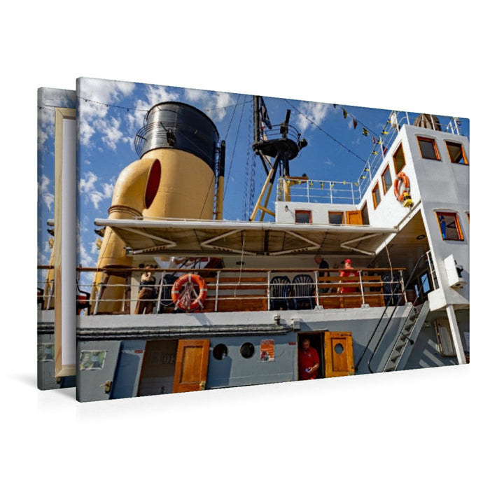 Premium Textil-Leinwand Brücke und Schornstein des Dampfeisbrechers