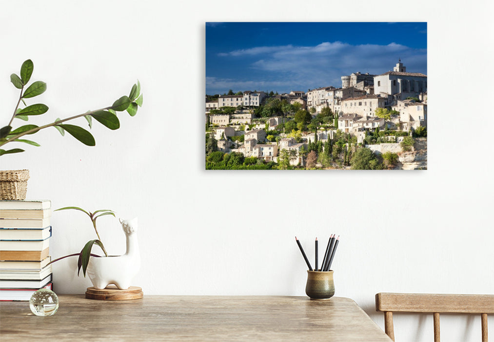 Premium Textil-Leinwand Das Dorf Gordes, Département Vaucluse, Provence