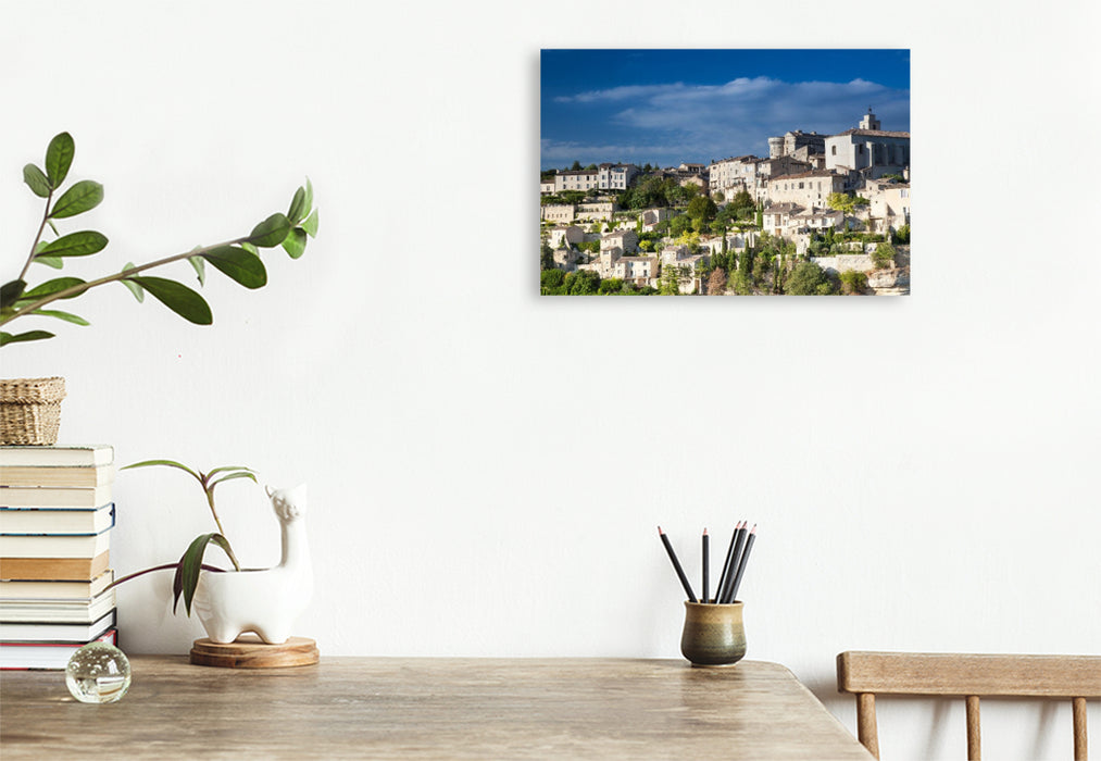 Premium Textil-Leinwand Das Dorf Gordes, Département Vaucluse, Provence