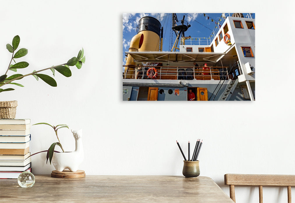 Premium Textil-Leinwand Brücke und Schornstein des Dampfeisbrechers