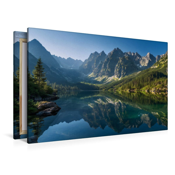 Premium Textil-Leinwand Wo Wasser fließt, blüht das Leben