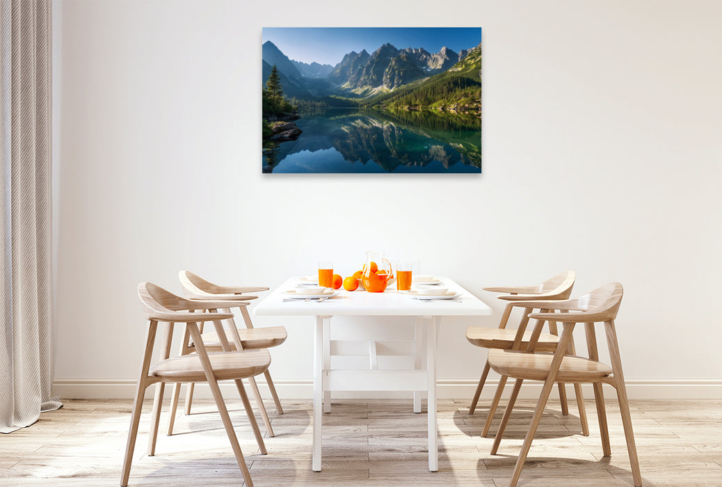 Premium Textil-Leinwand Wo Wasser fließt, blüht das Leben