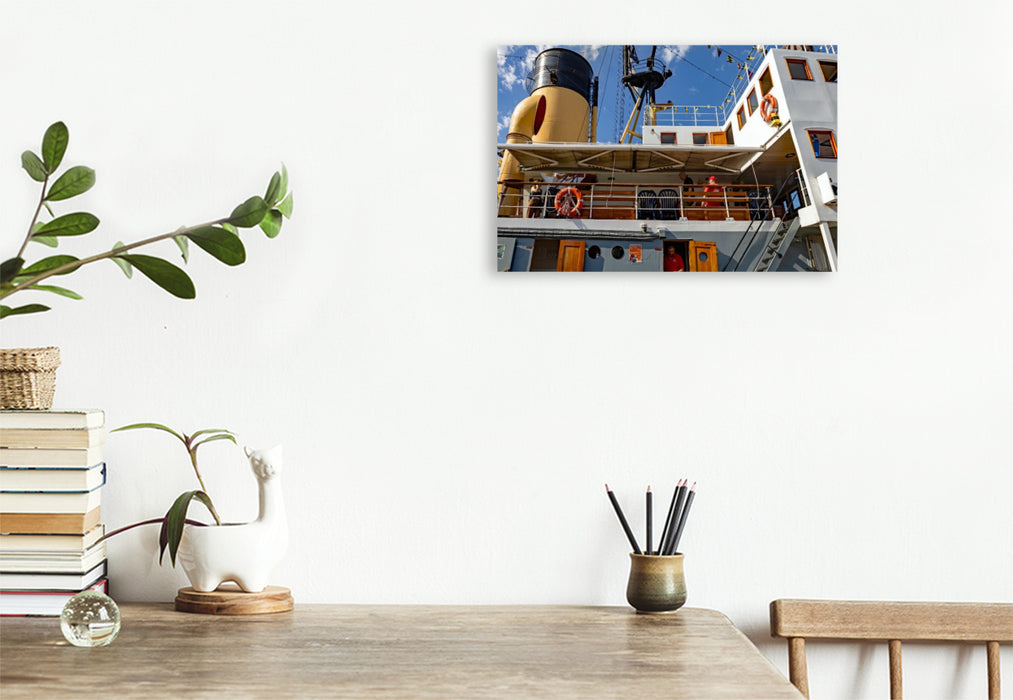 Premium Textil-Leinwand Brücke und Schornstein des Dampfeisbrechers