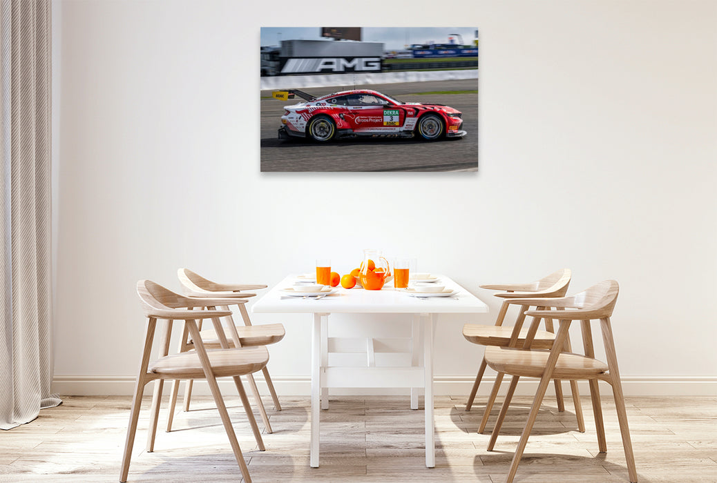 Premium Textil-Leinwand Ford Mustang GT3, Haupt Racing Team, Car Nr. 3