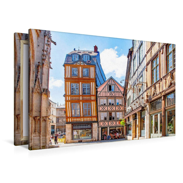 Premium Textil-Leinwand Fachwerkhäuser in Rouen, Normandie