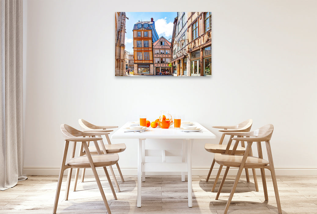 Premium Textil-Leinwand Fachwerkhäuser in Rouen, Normandie