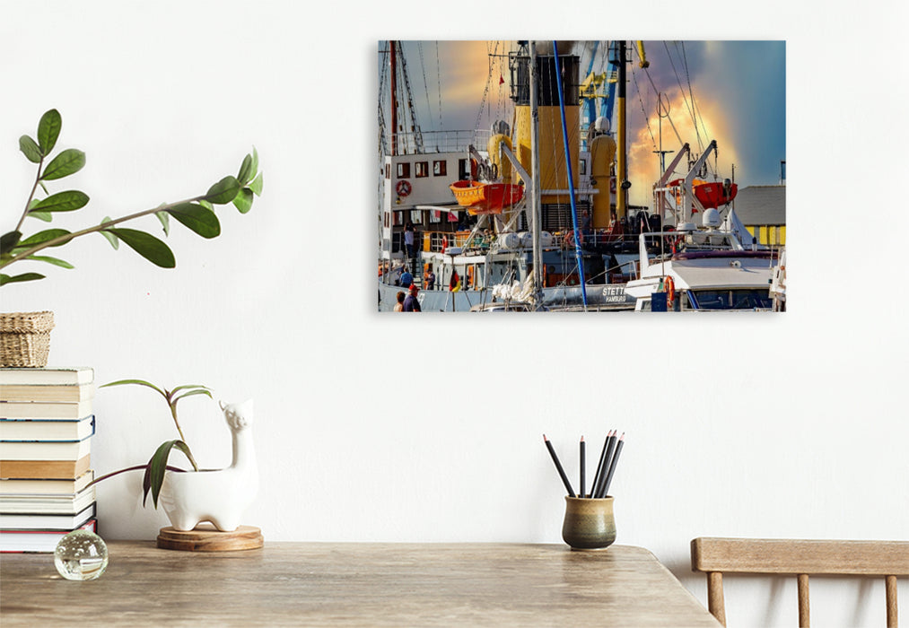 Premium Textil-Leinwand Aufbruch zur Abendfahrt