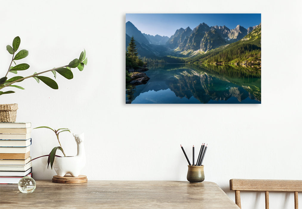 Premium Textil-Leinwand Wo Wasser fließt, blüht das Leben