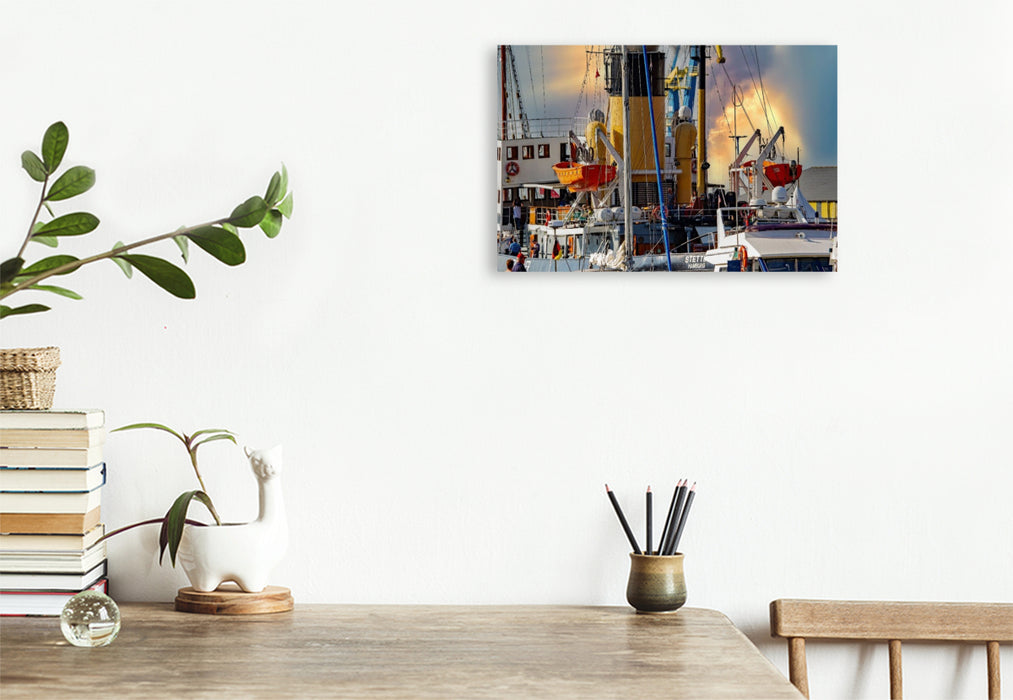 Premium Textil-Leinwand Aufbruch zur Abendfahrt