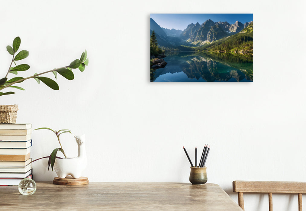 Premium Textil-Leinwand Wo Wasser fließt, blüht das Leben