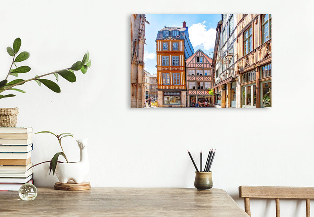 Premium Textil-Leinwand Fachwerkhäuser in Rouen, Normandie