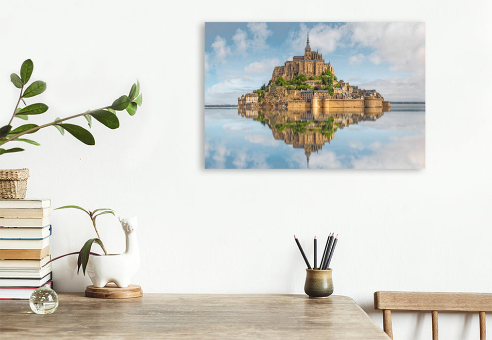 Premium Textil-Leinwand Mont Saint Michel, Normandie, Frankreich