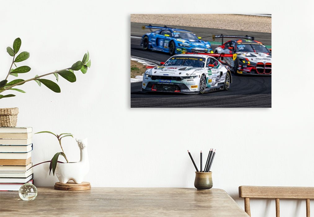 Premium Textil-Leinwand Ford Mustang GT3, Haupt Racing Team, Car Nr. 1