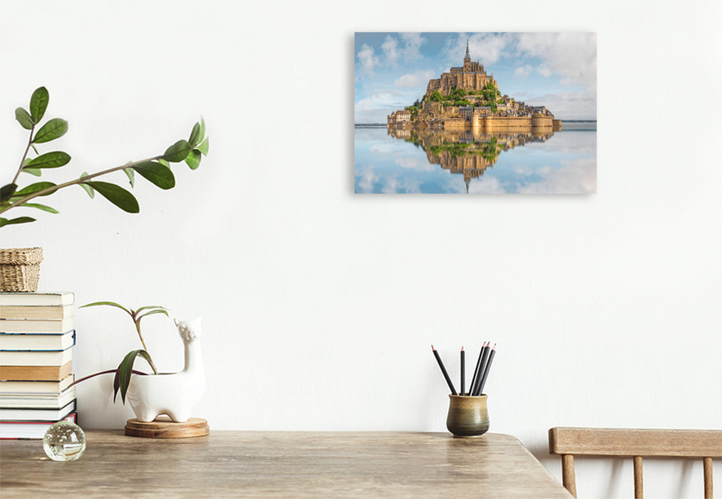 Premium Textil-Leinwand Mont Saint Michel, Normandie, Frankreich