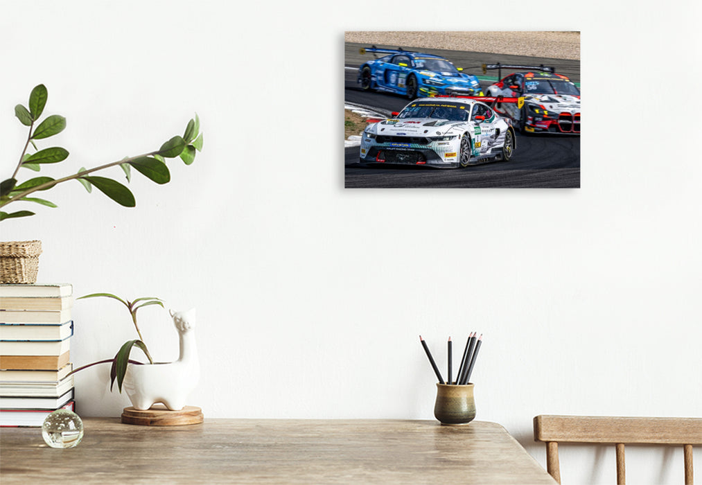 Premium Textil-Leinwand Ford Mustang GT3, Haupt Racing Team, Car Nr. 1