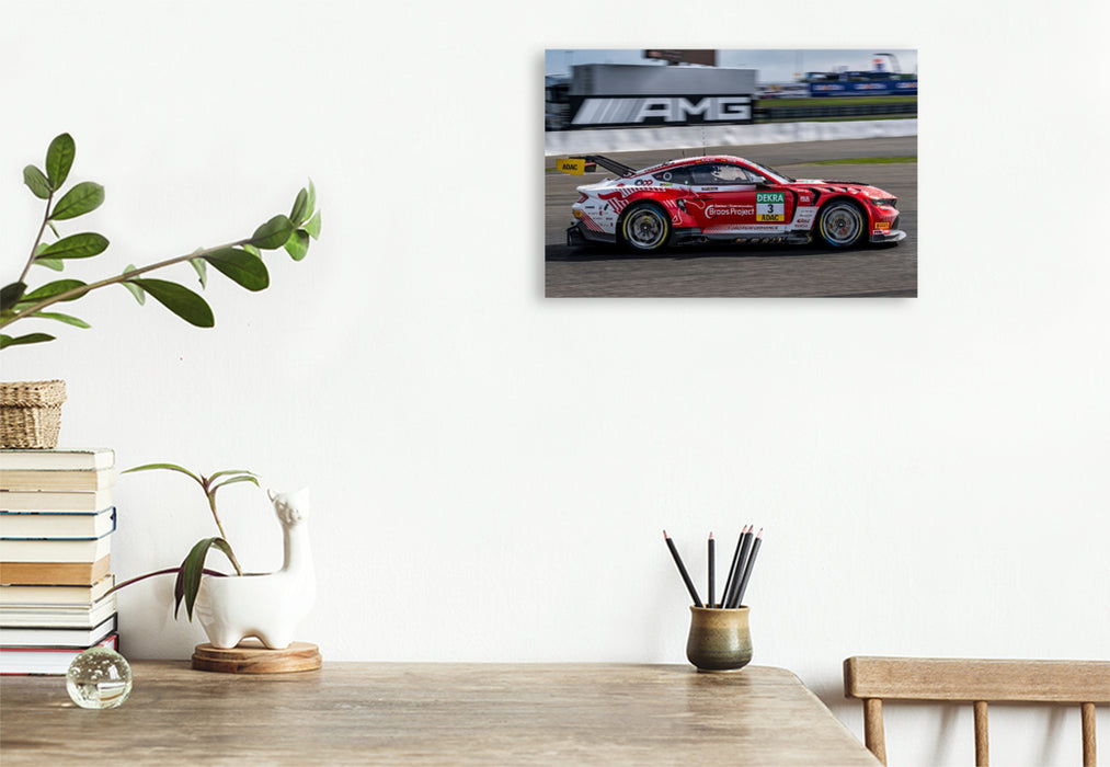 Premium Textil-Leinwand Ford Mustang GT3, Haupt Racing Team, Car Nr. 3