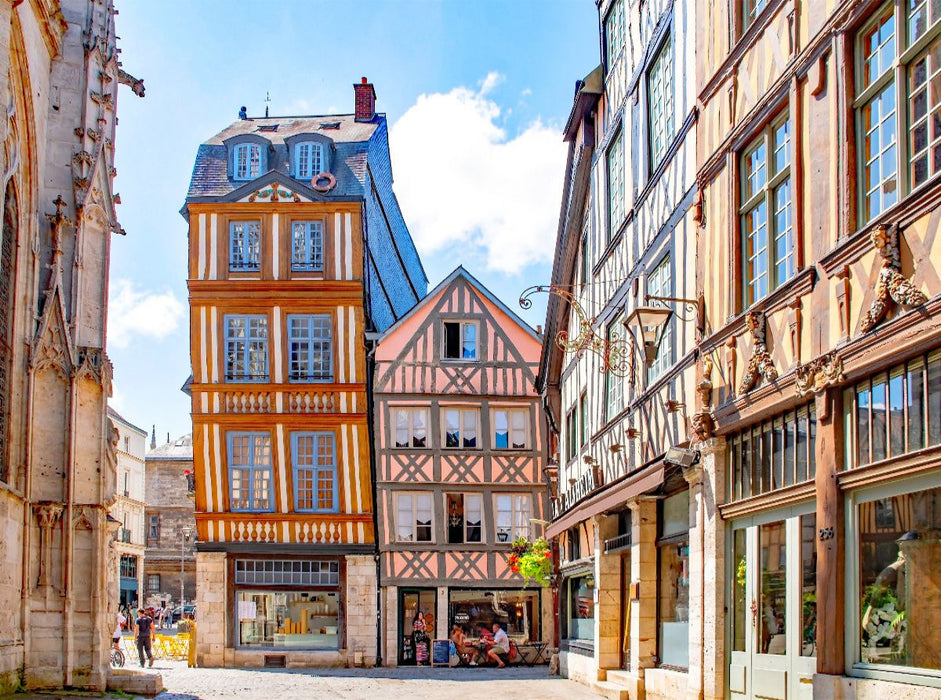 Fachwerkhäuser in Rouen, Normandie - CALVENDO Foto-Puzzle'