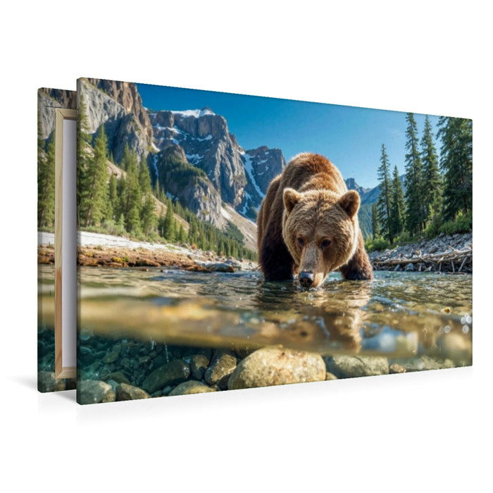 Premium Textil-Leinwand Kühles frisches Wasser löscht den Durst