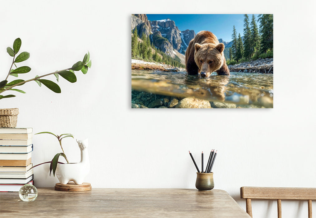 Premium Textil-Leinwand Kühles frisches Wasser löscht den Durst