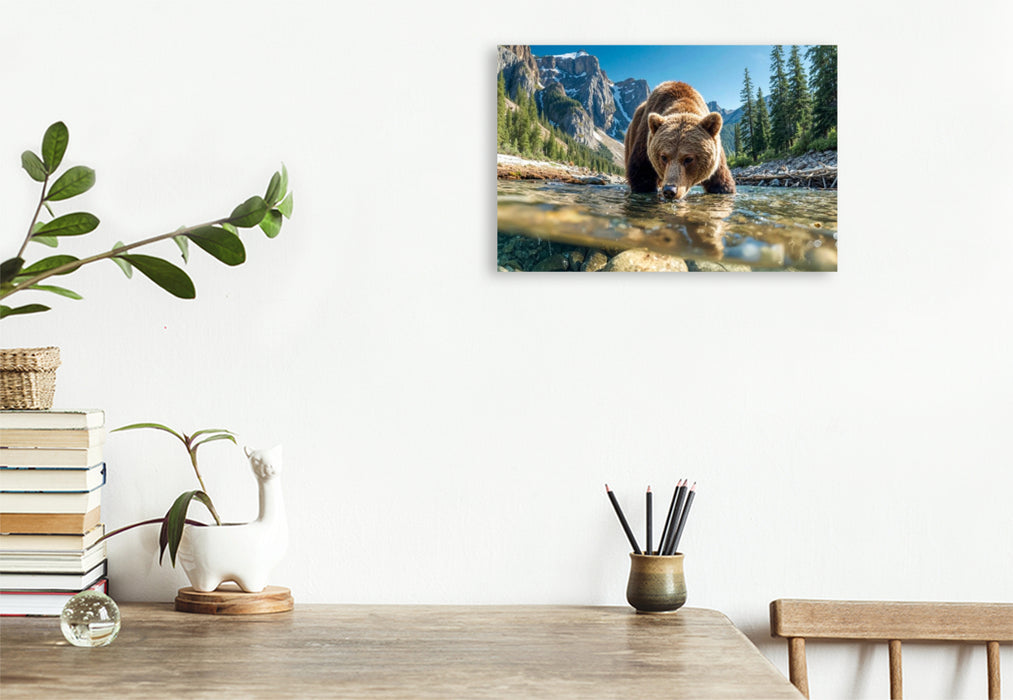 Premium Textil-Leinwand Kühles frisches Wasser löscht den Durst