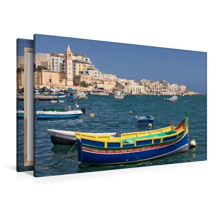 Premium Textil-Leinwand Stadtansicht Ta’ Monita auf Malta