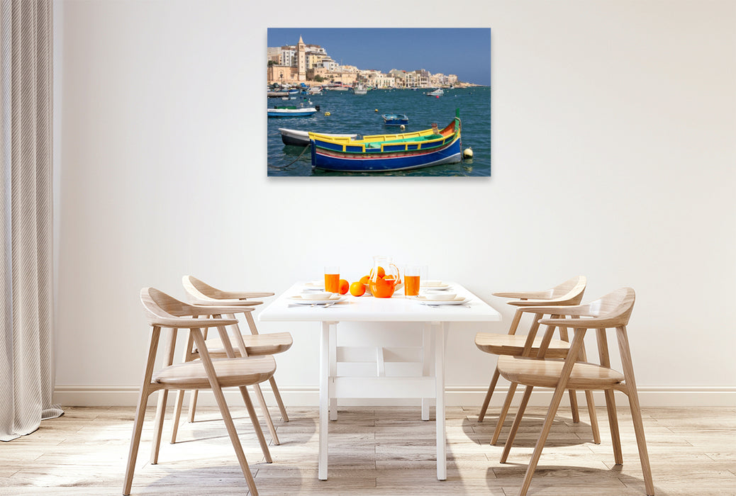 Premium Textil-Leinwand Stadtansicht Ta’ Monita auf Malta