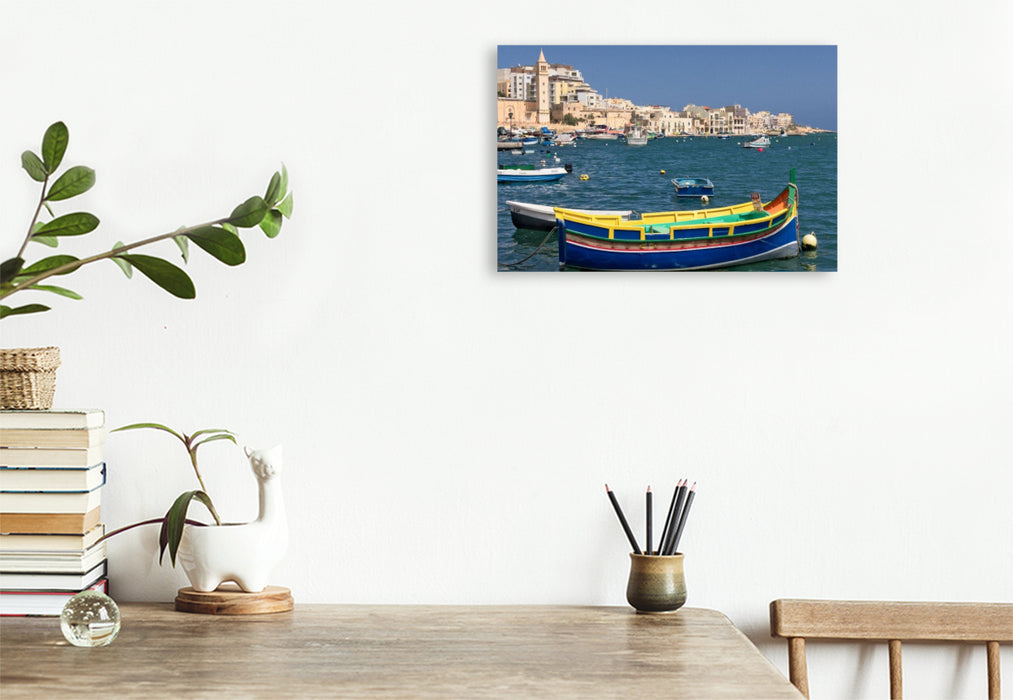 Premium Textil-Leinwand Stadtansicht Ta’ Monita auf Malta