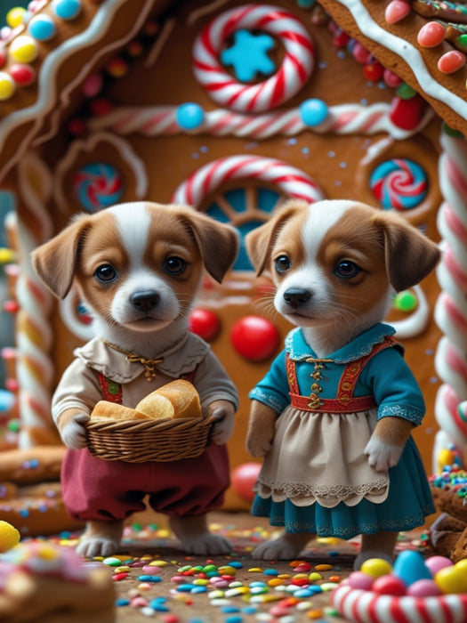 Hänsel und Gretel Hundewelpen - CALVENDO Foto-Puzzle'
