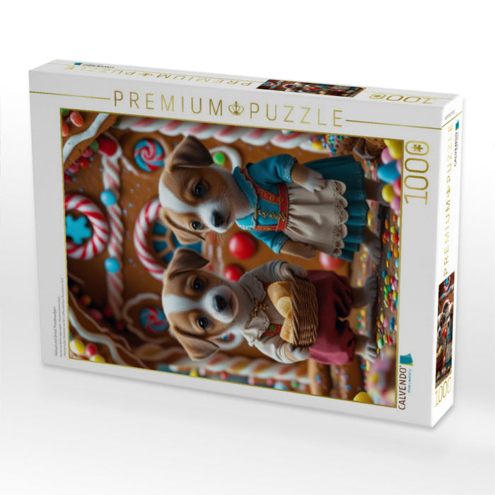 Hänsel und Gretel Hundewelpen - CALVENDO Foto-Puzzle'