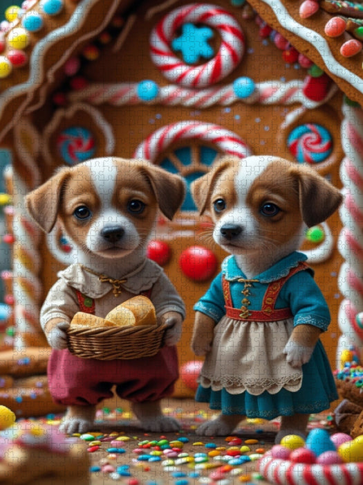 Hänsel und Gretel Hundewelpen - CALVENDO Foto-Puzzle'