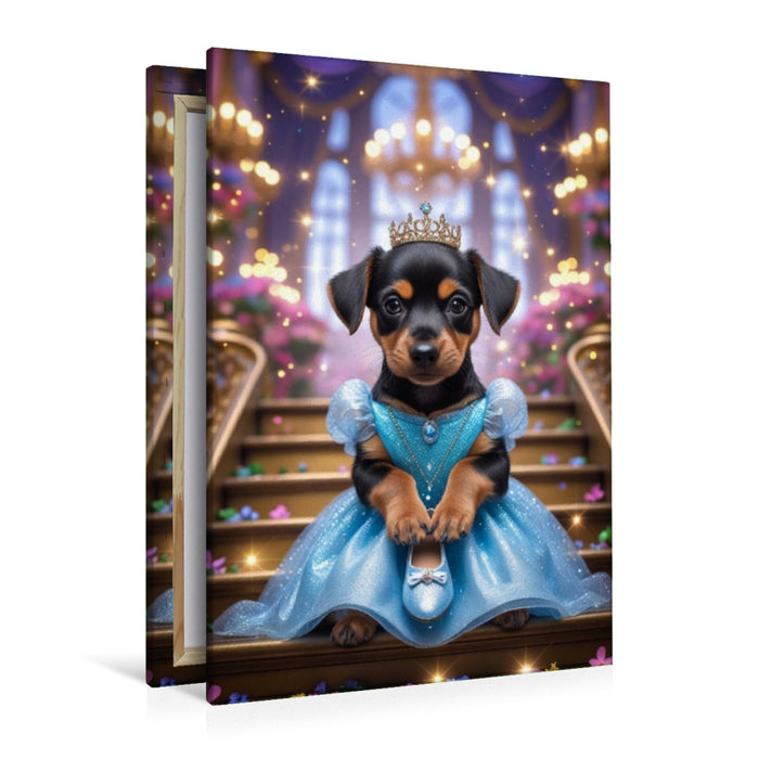 Premium Textil-Leinwand Aschenputtel Hundewelpe