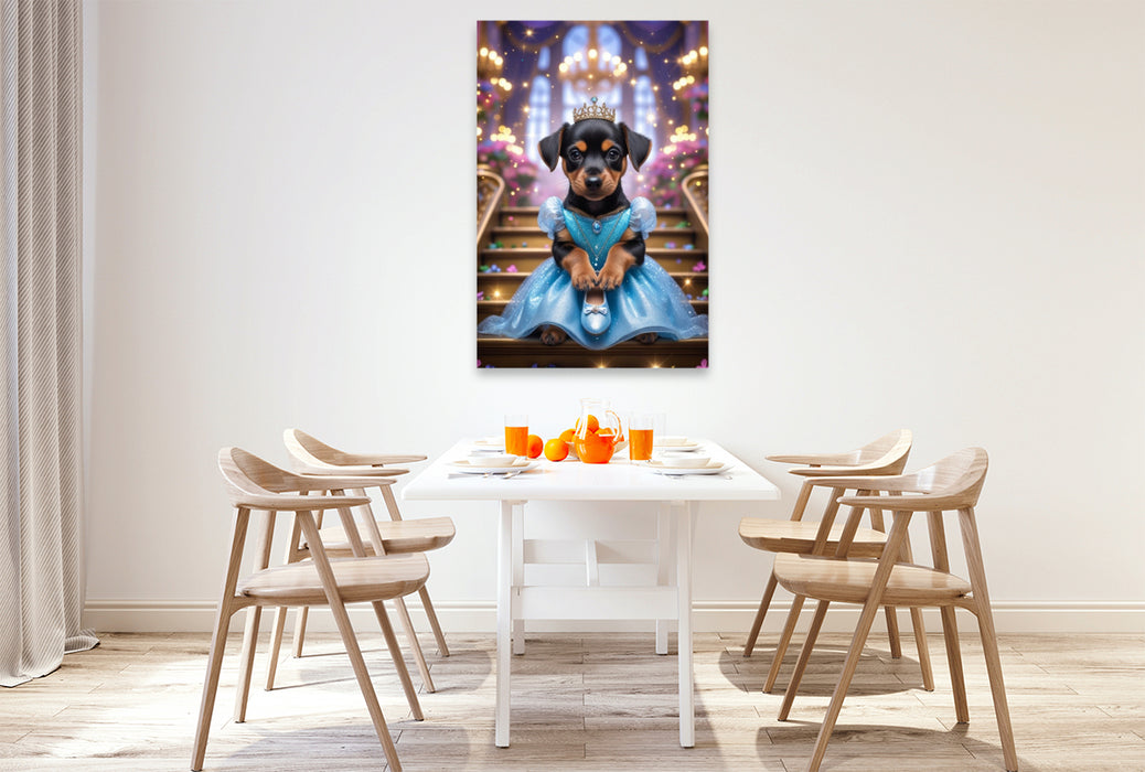 Premium Textil-Leinwand Aschenputtel Hundewelpe