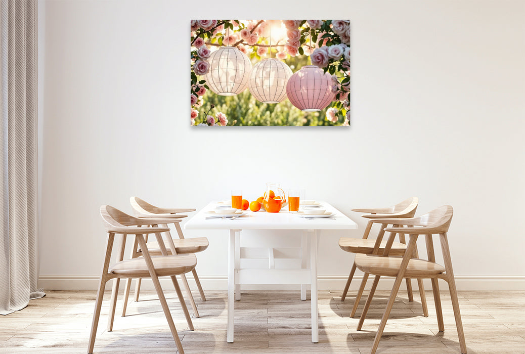 Premium Textil-Leinwand Sommerzauber aus Papierlaternen