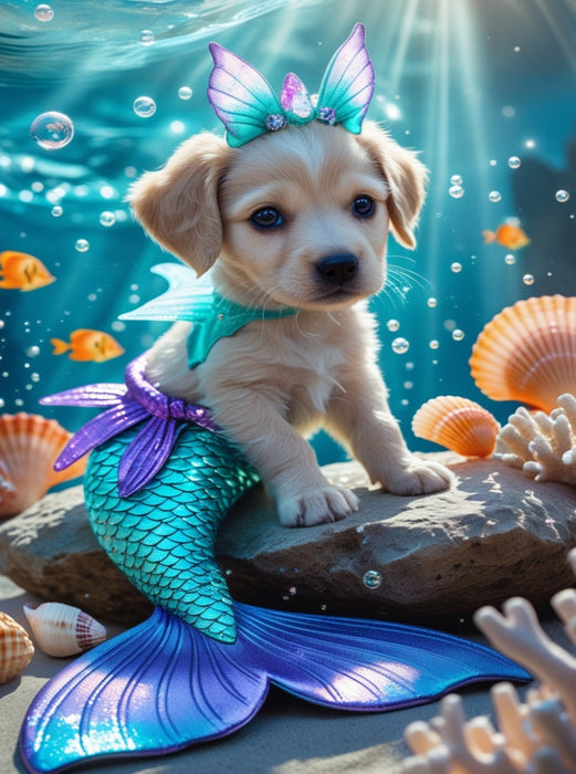 Die kleine Meerjungfrau-Hundewelpe - CALVENDO Foto-Puzzle'