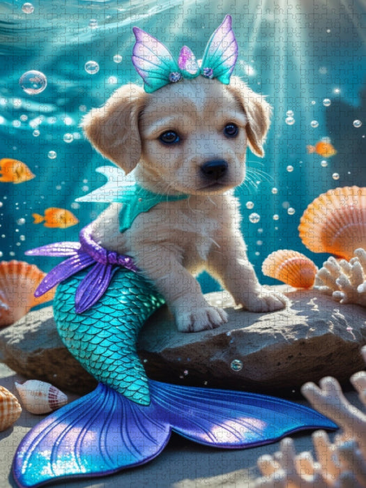 Die kleine Meerjungfrau-Hundewelpe - CALVENDO Foto-Puzzle'