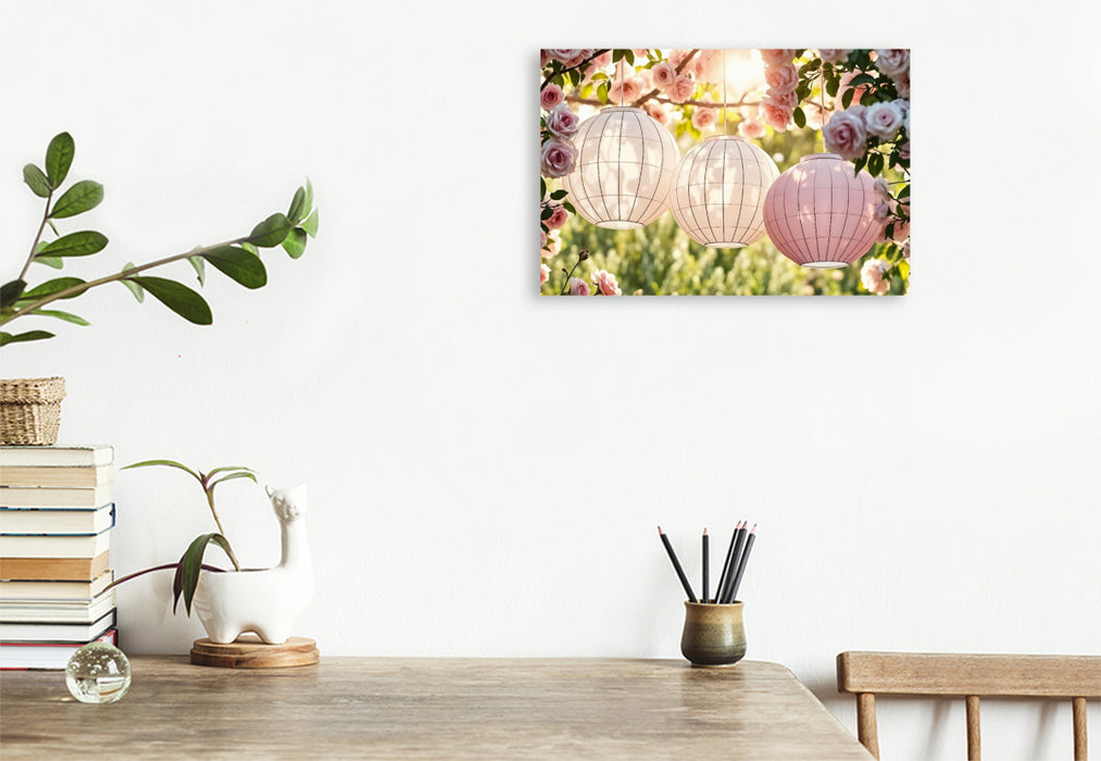 Premium Textil-Leinwand Sommerzauber aus Papierlaternen