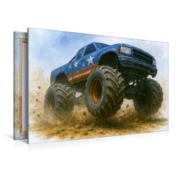 Premium Textil-Leinwand Schlamm wird zur Leinwand der Kraft - Monstertruck