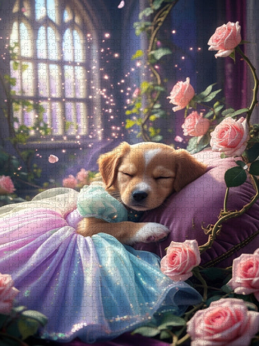 Dornröschen Hundewelpe - CALVENDO Foto-Puzzle'